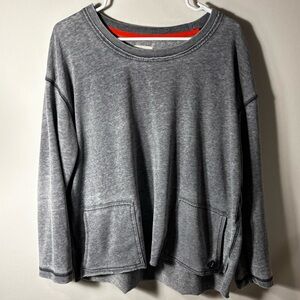 Sperry Slub 1995 Gray Sweatshirt Small Lightweight Pullover Pockets